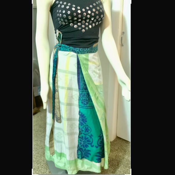 PURE 100% INDIA SILK SARI WRAP SKIRT~HANDMADE - Picture 7 of 7